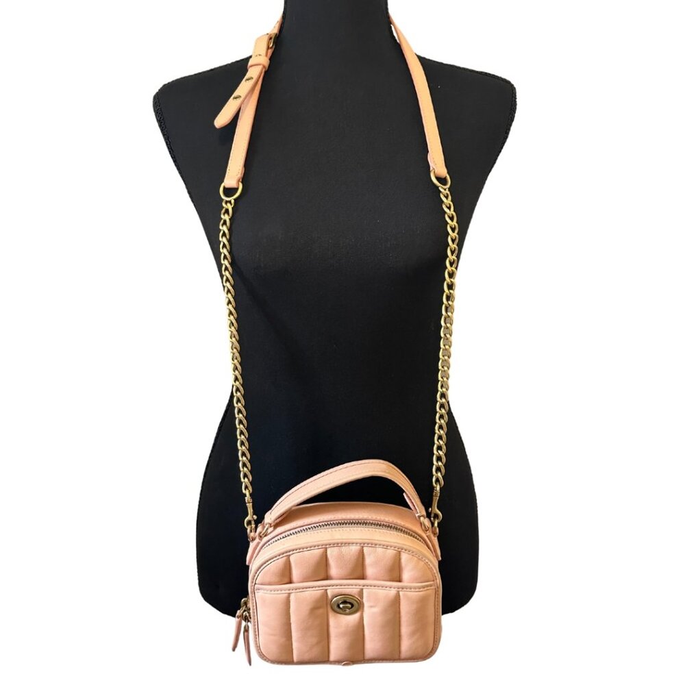 Coach Lunchbox Top Handle with Quilted Blush Pink Leather Clutch/Crossbody